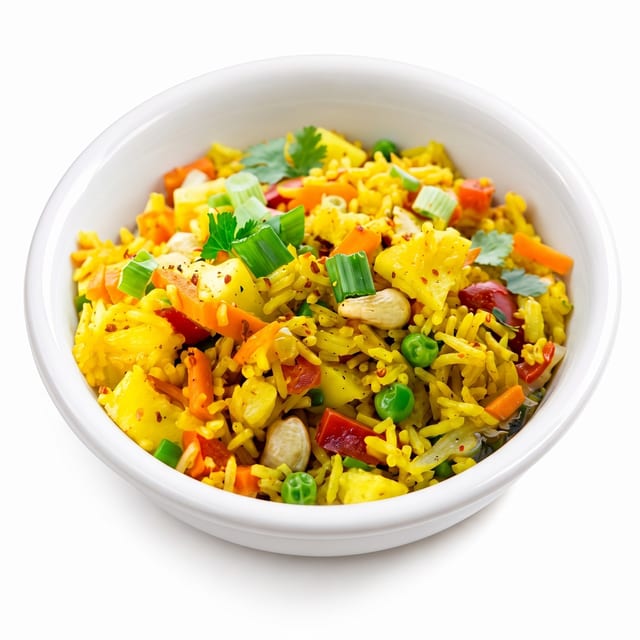 Yellow Fried Rice with Pineapple.